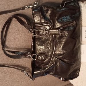 Coach Dark Brown Patent Leather Crossbody